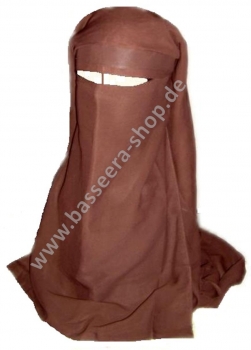 Saudi Niqab - 3-lagig - braun
